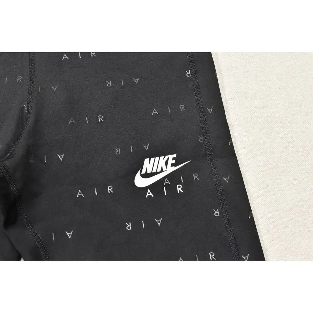 Nike Air Dri-FIT Women's Running Leggings Size Small Black All Over Print 7/8